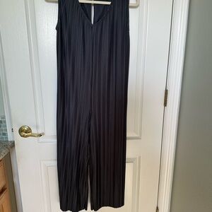 Pure J. Jill Charcoal Pleated Jumpsuit